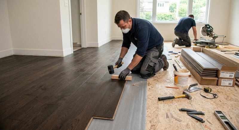 Dark Wood Floor Installation in Sanford, FL