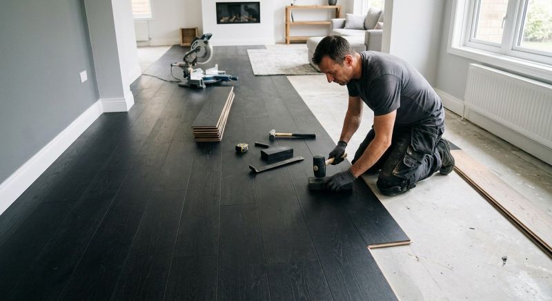 Dark Wood Floor Installation in Sanford, FL